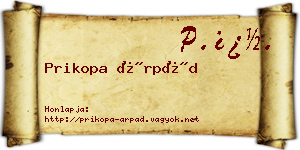 Prikopa Árpád névjegykártya