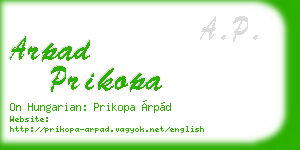 arpad prikopa business card